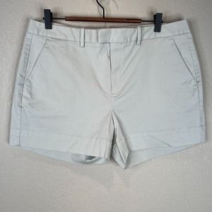 AYR Womens Chino Shorts Size 12 Light Gray 4" High Rise Flat Front Stretch Twill